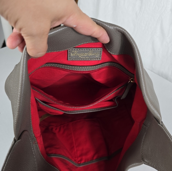 DOONEY AND BOURKE FLORENTINE LOGO LOCK SHOULDER PURSE - Picture 7 of 10